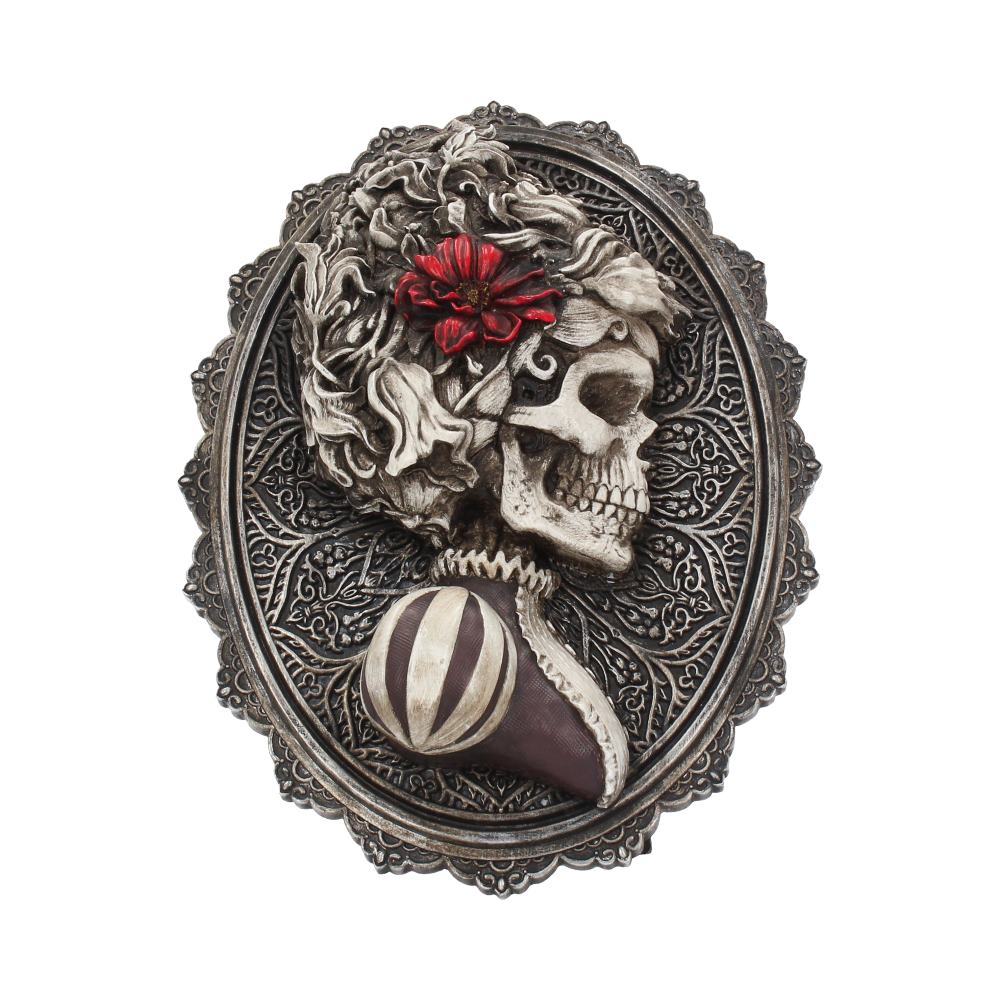 Edwardian woman skeleton plaque.