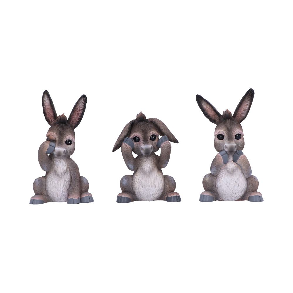Three Wise Donkey Figurines