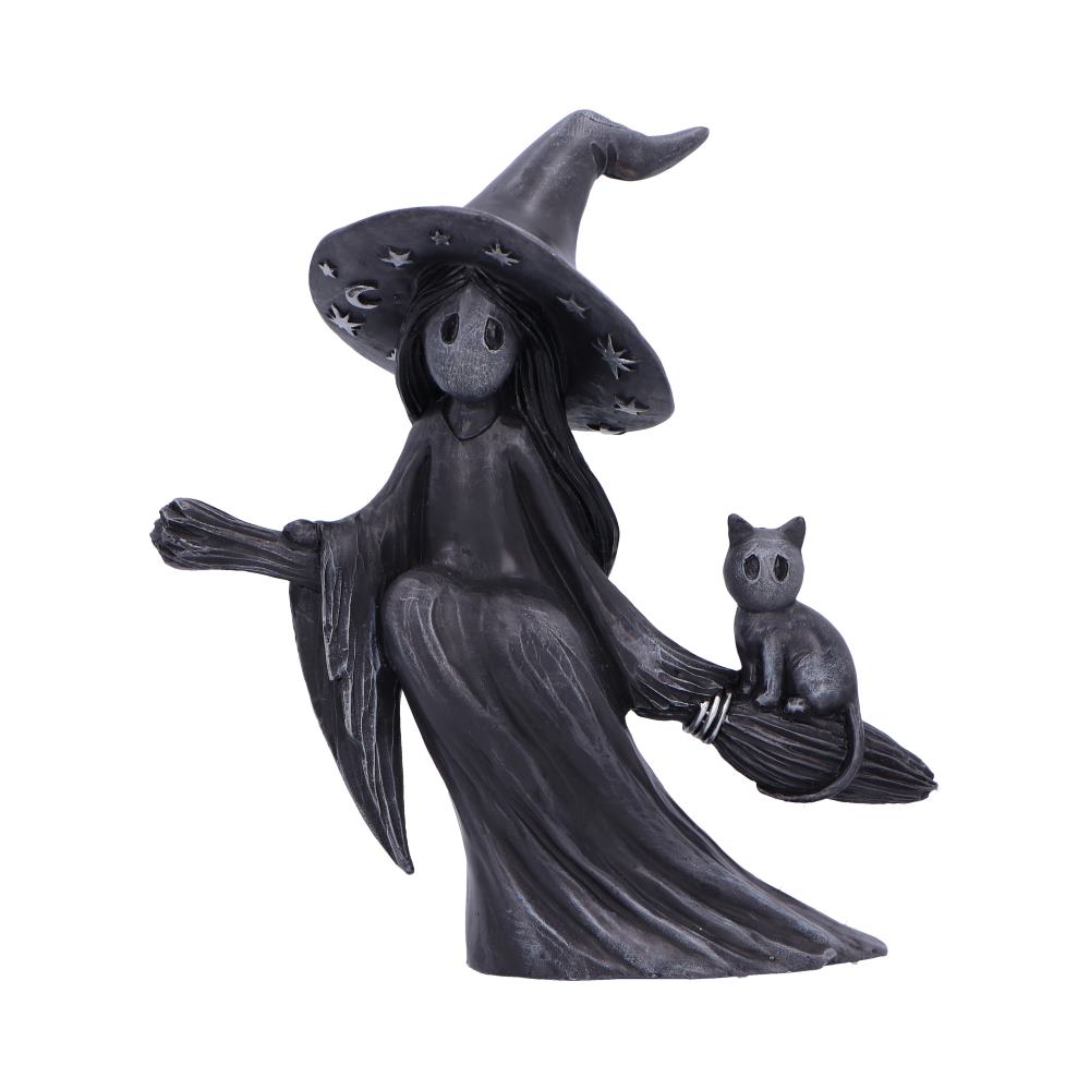 Witch soul on broom figurine