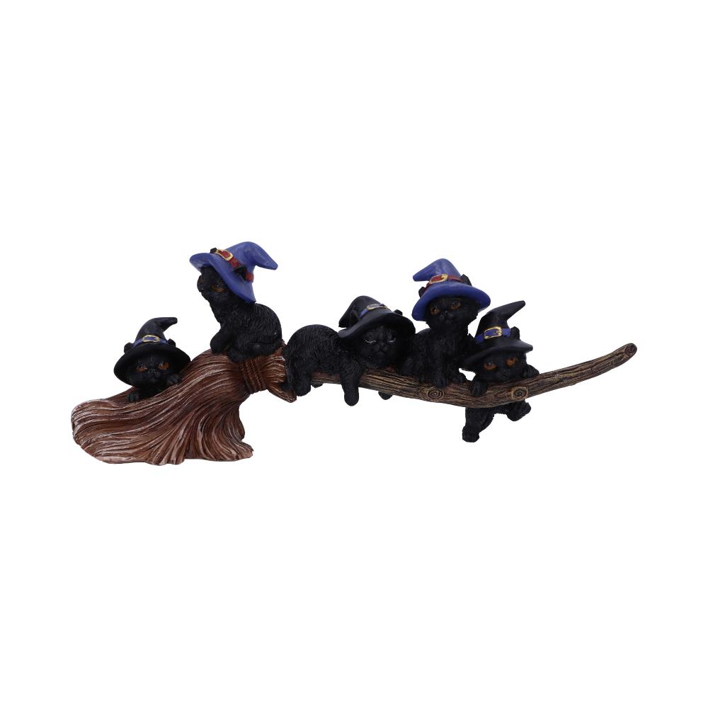 Witches Familiar Black Cats and Broomstick Figurine.