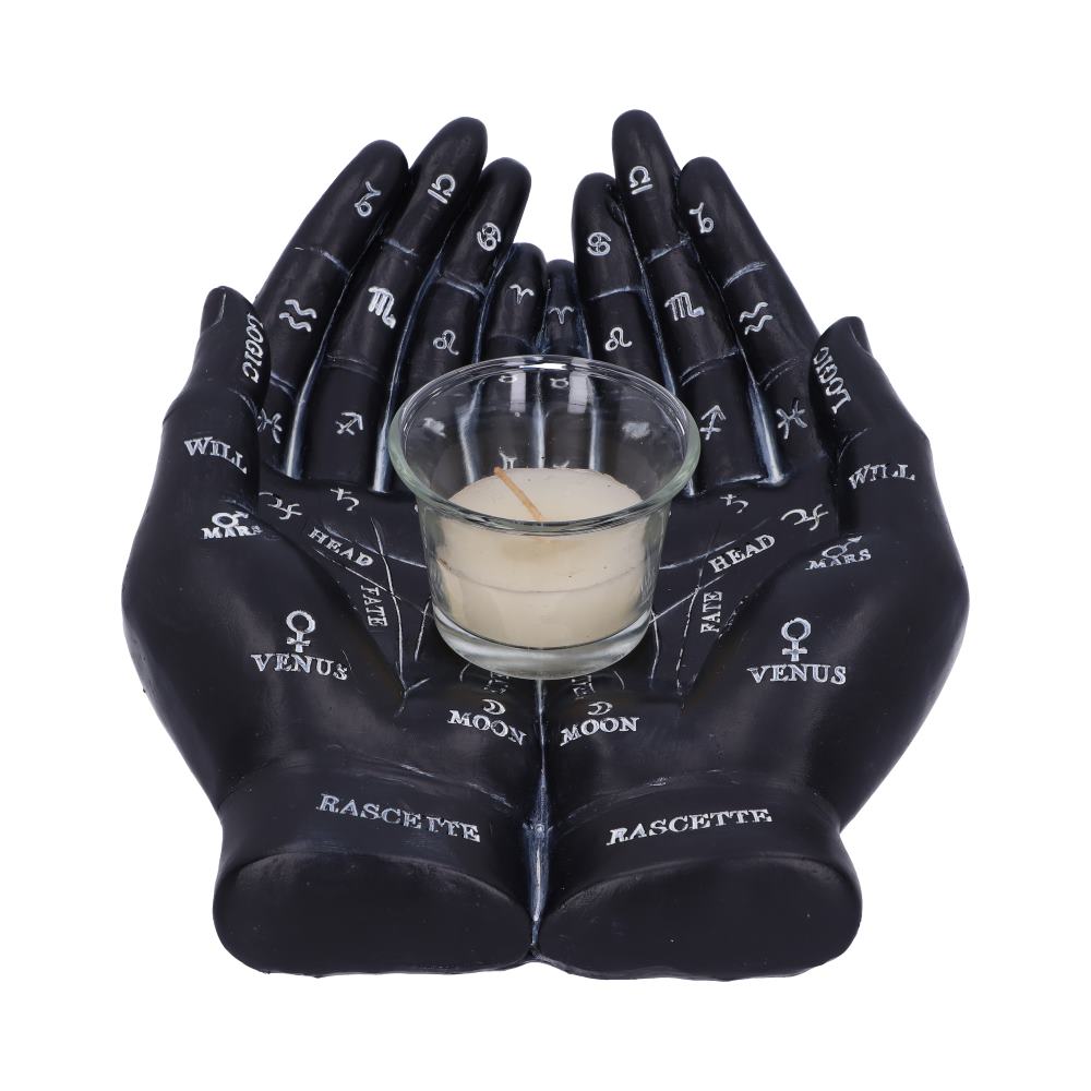 Black Chiromancy Hands Candle Holder.