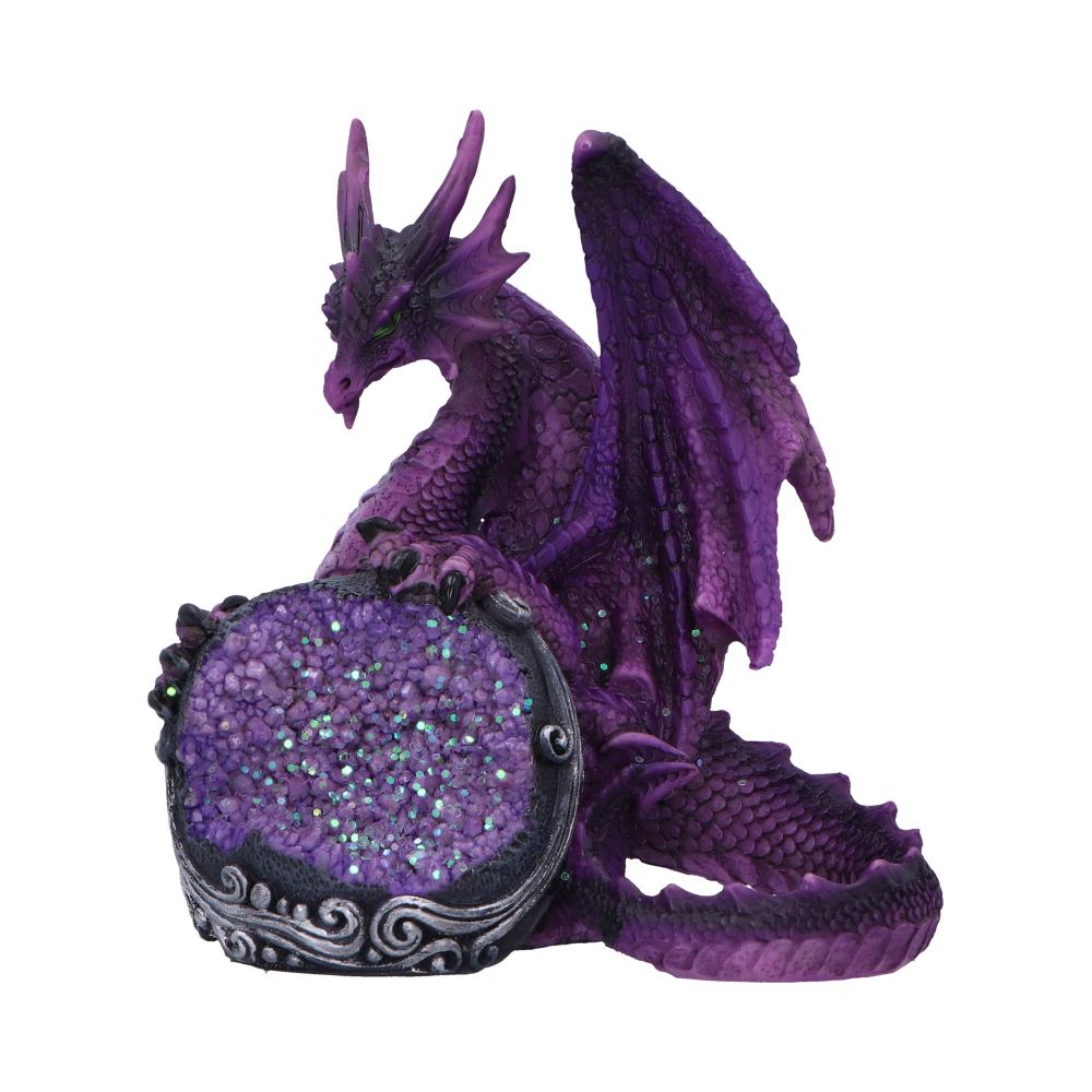 Purple Dragon with Geode Figurine