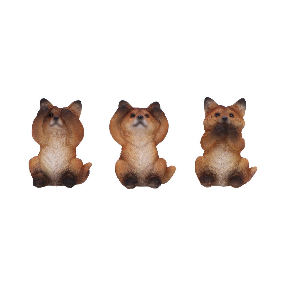 Three Wise Fox Figurines