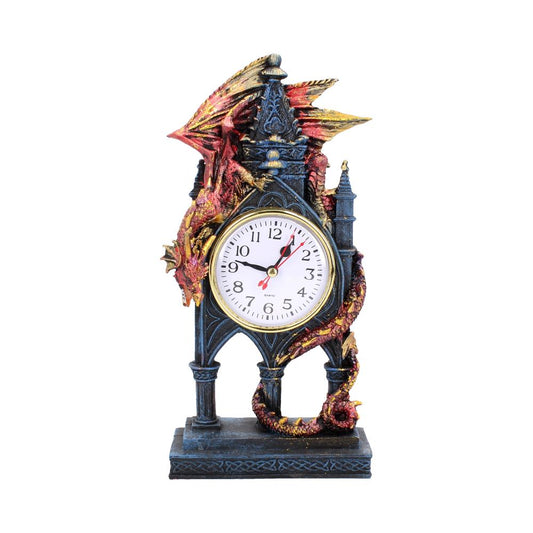The red dragon is poised and ready to attack anyone trying to enter his clock tower.