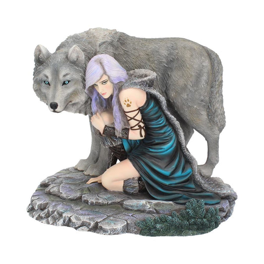 Striking Protector Wolf Figurine by Anne Stokes