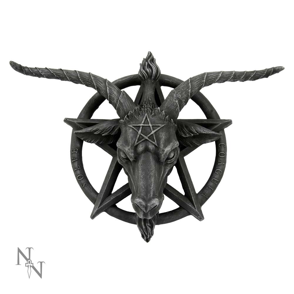 Baphomet Head within a Pentagram Wall Plaque