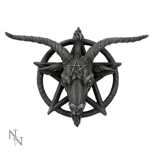 Baphomet Head within a Pentagram Wall Plaque