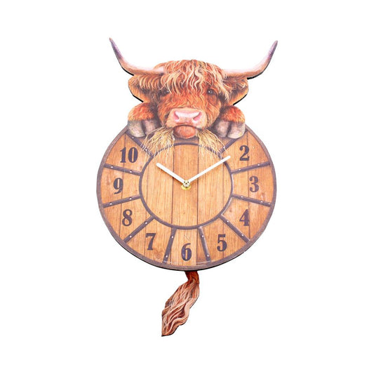 Highland Cow Pendulum Clock.