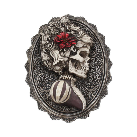 Edwardian woman skeleton plaque.
