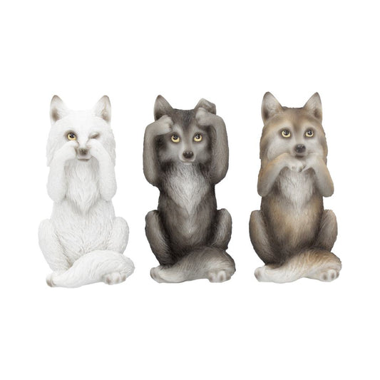 This trio of figurines portrays Confucius' see no evil, hear no evil and speak no evil analects