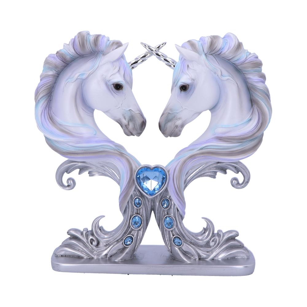 Two Unicorns form the shape of a heart.