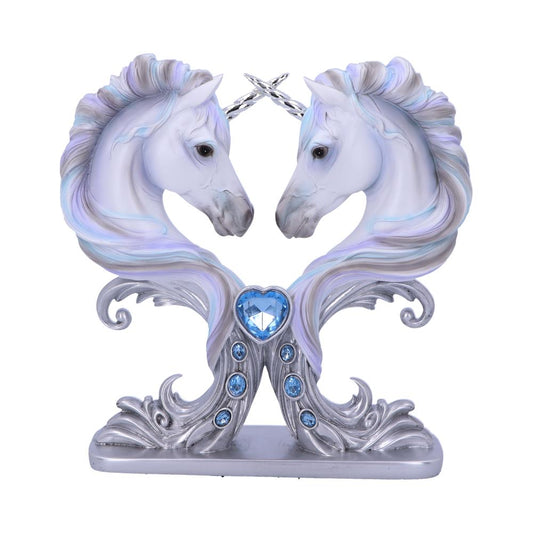Two Unicorns form the shape of a heart.
