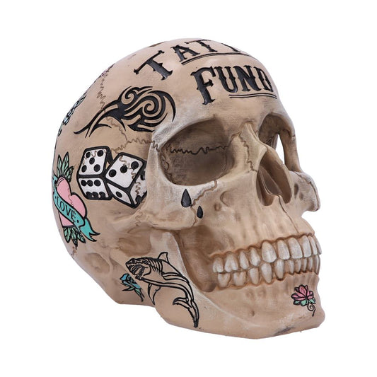Beautifully quirky natural Tattoo Fund Skull.