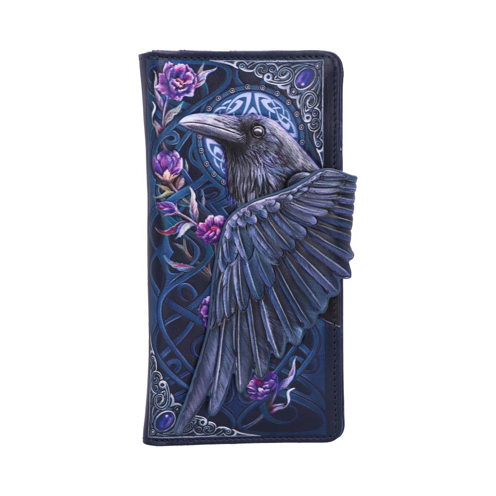 Black Raven Wing Floral Embossed Purse.