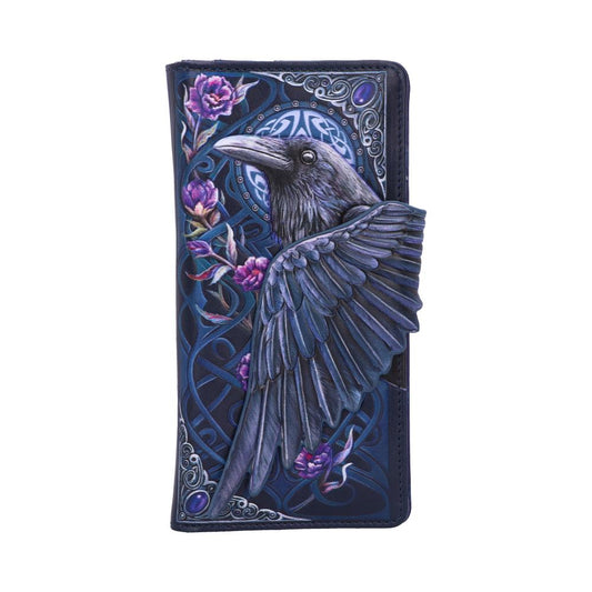 Black Raven Wing Floral Embossed Purse.