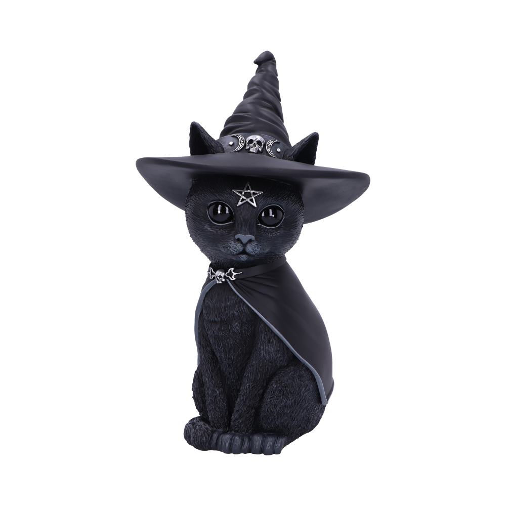 Scarily adorable bewitching cat figurine.