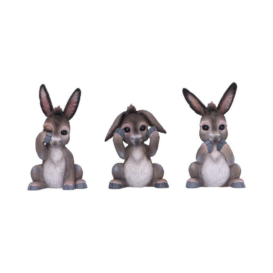 Three Wise Donkey Figurines