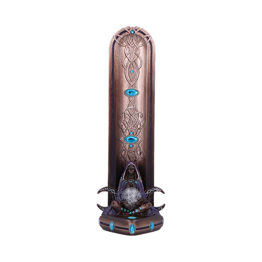 Intricate Triple Moon goddess incense burner