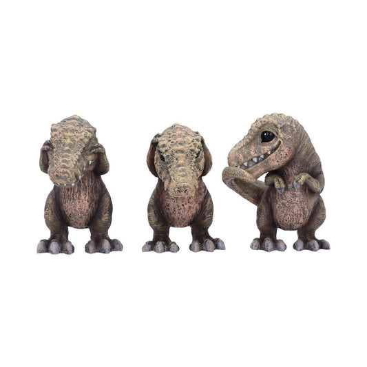 Detailed set of three Tyrannosaurus rex figurines