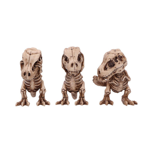 Set of three Tyrannosaurus rex skeleton figurines
