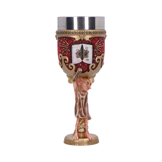 Features Dobby the house elf holding his sock as the goblet stem.