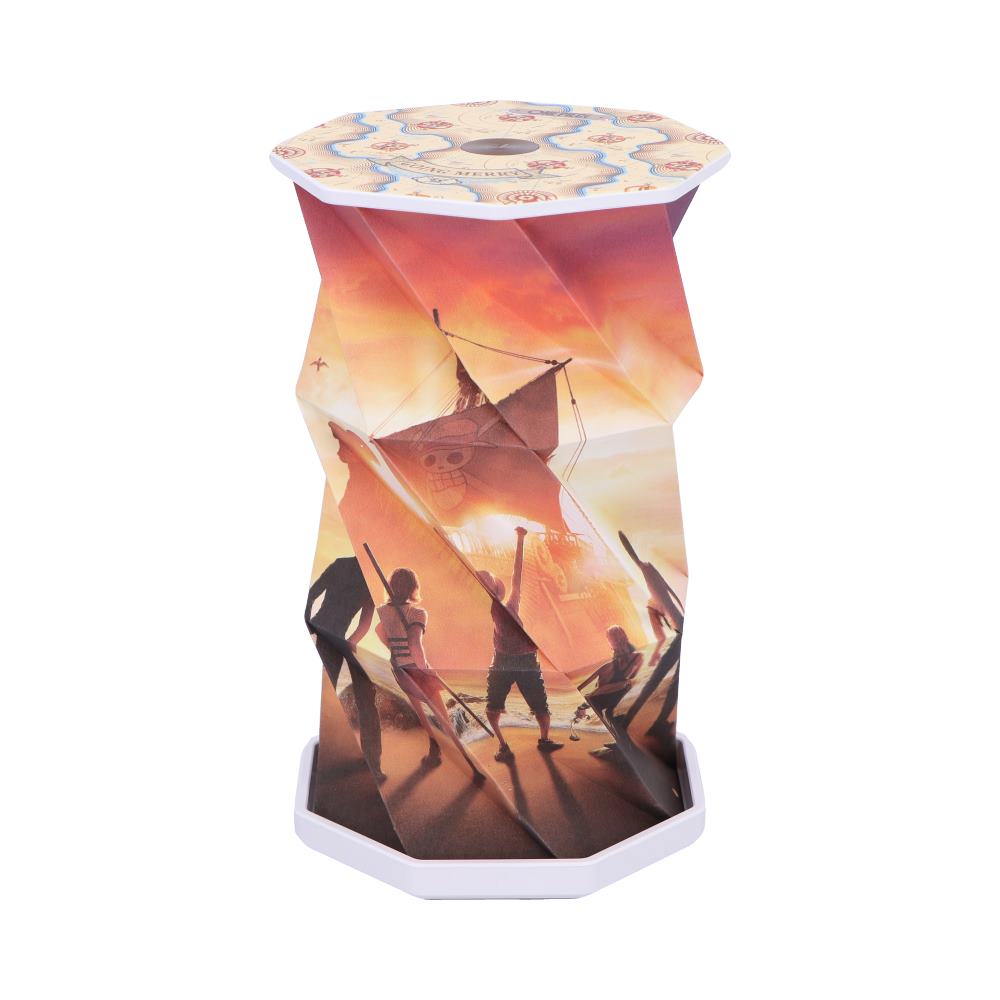 Foldable origami-style lamp featuring One Piece Straw Hat Crew artwork