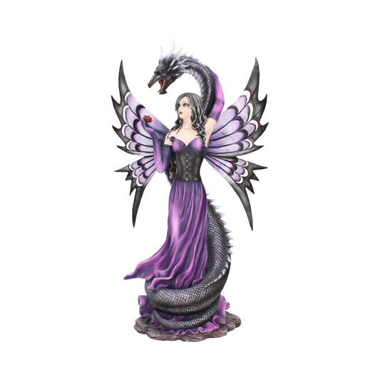This purple-clad fairy is safe with her Dragon protector.