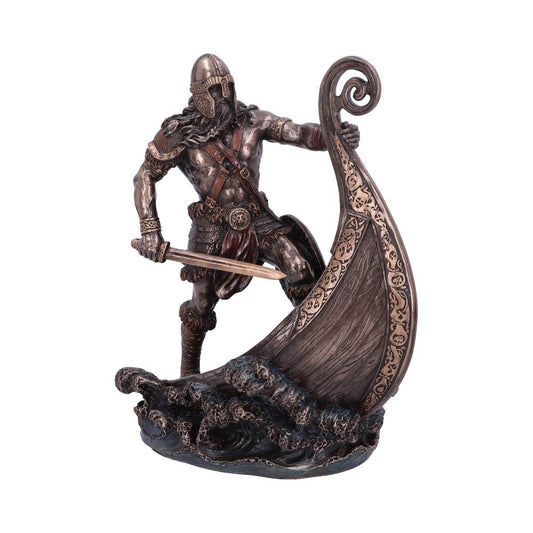 Bronzed Viking Longship Figurine.