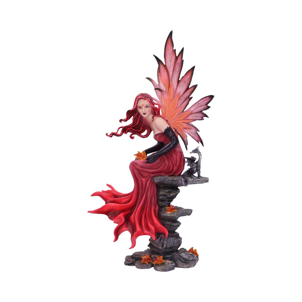 Stunning Fiery Red Autumn Fairy Figurine.