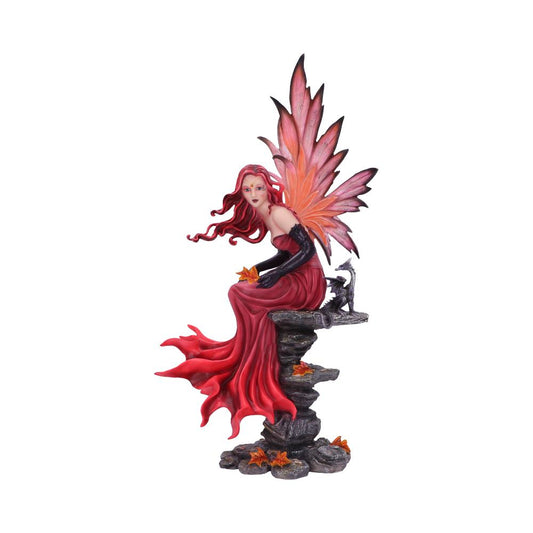 Stunning Fiery Red Autumn Fairy Figurine.