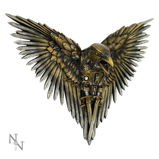 Bronzed Raven fashioned from swords.