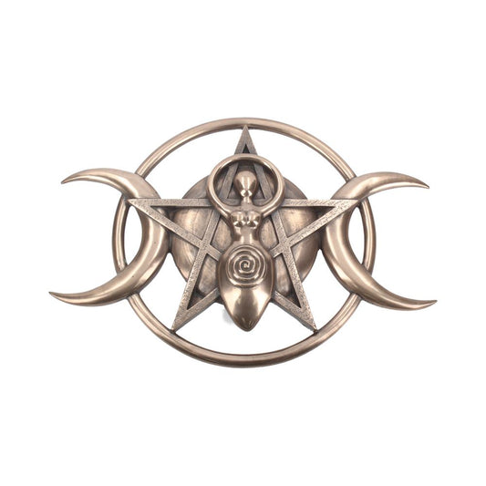 Bronzed Triple Moon Goddess Plaque