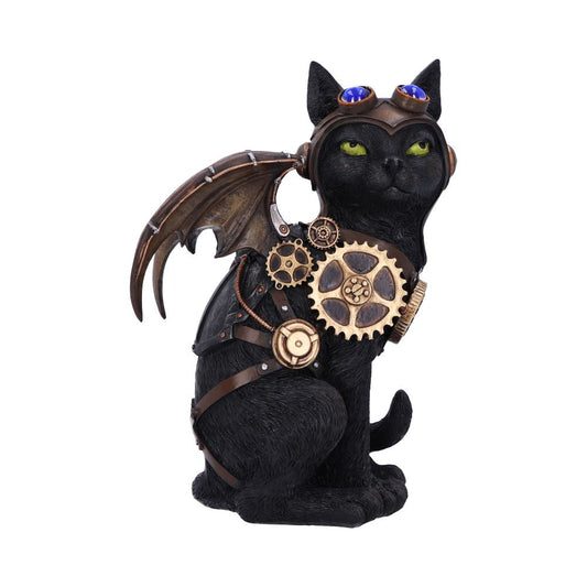 Steampunk Black Cat Pilot Figurine.