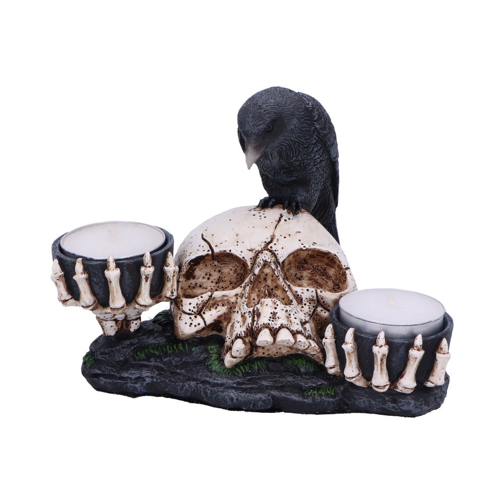 Raven & Skull Candle Holder