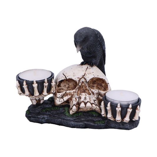 Raven & Skull Candle Holder