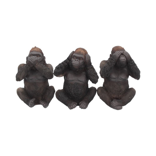 This trio of figurines portrays Confucius' see no evil, hear no evil and speak no evil analect.