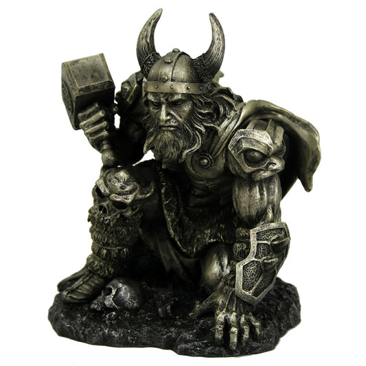 Bronzed Norse God Thor figurine.