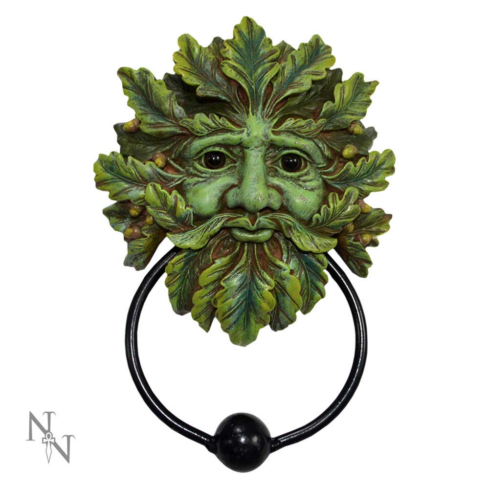 Quirky tree spirit Green Man door knocker.