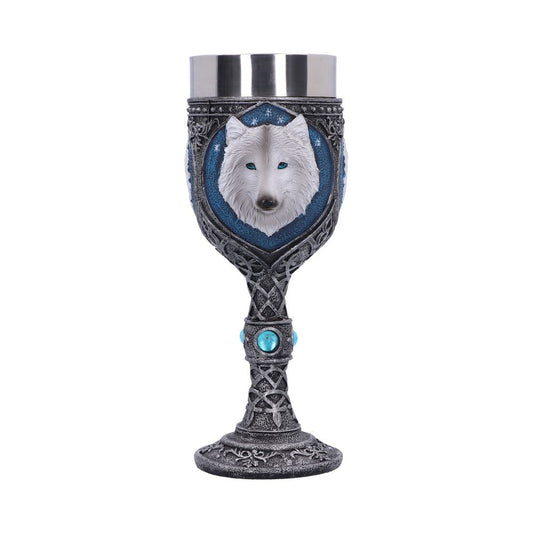 Quench your thirst with this white Wolf goblet.