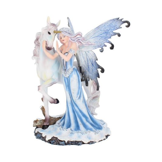Ice Fairy and White Unicorn Figurine.