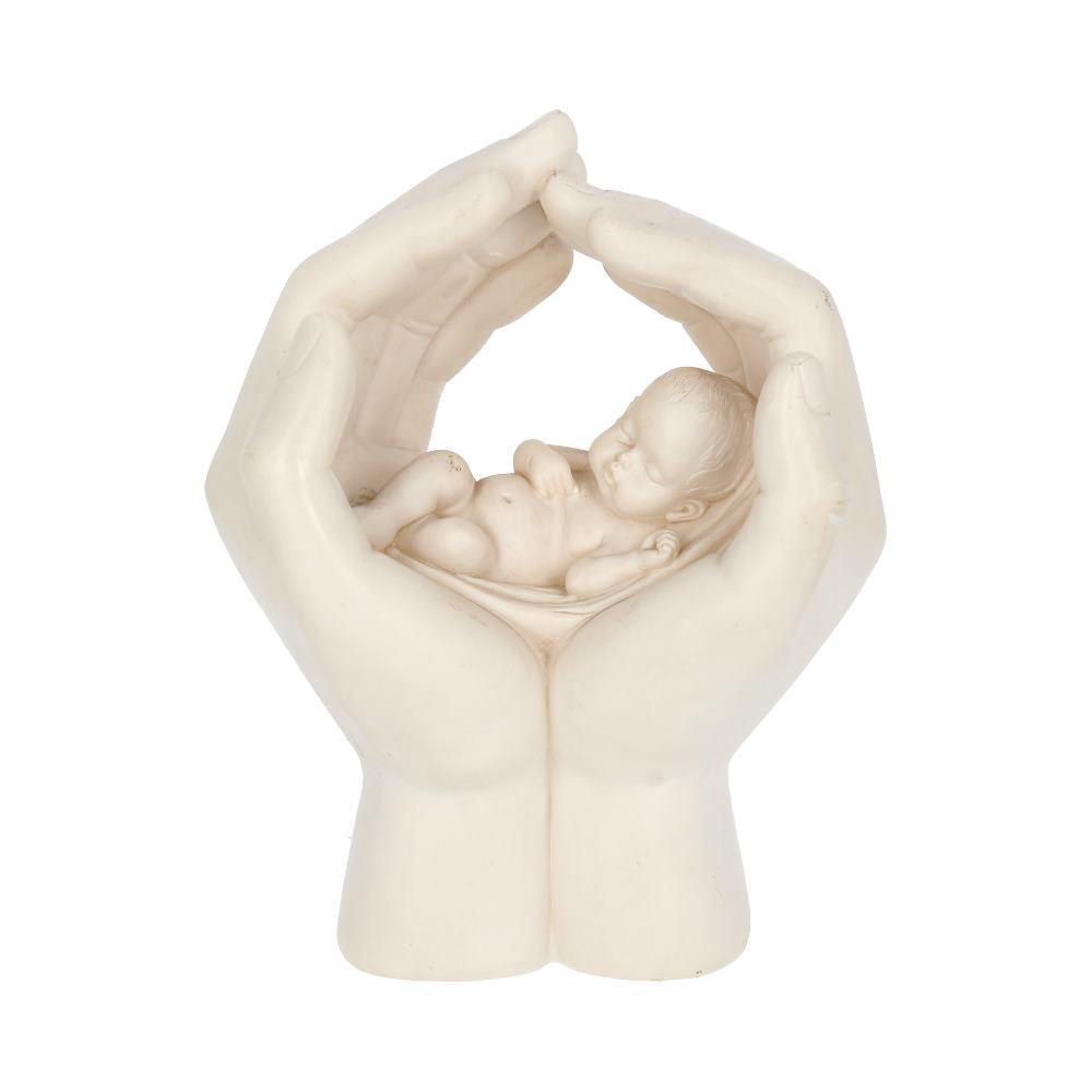 Baby in Cradled Hand Figurine.