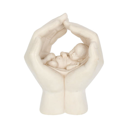Baby in Cradled Hand Figurine.