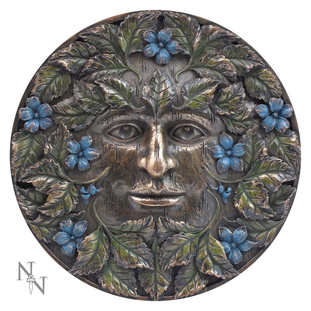 Beautifully bronzed Beltane tree spirit wall plaque.