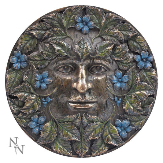 Beautifully bronzed Beltane tree spirit wall plaque.