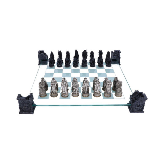 Fantasy Vampire & Werewolf Chess Set With Corner Towers.