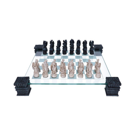 Fantasy Dragon Chess Set With Corner Towers.