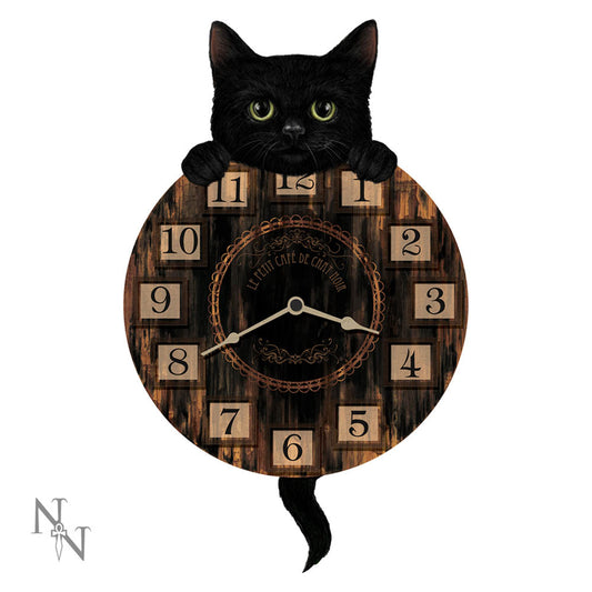 Black Cat Pendulum Clock.