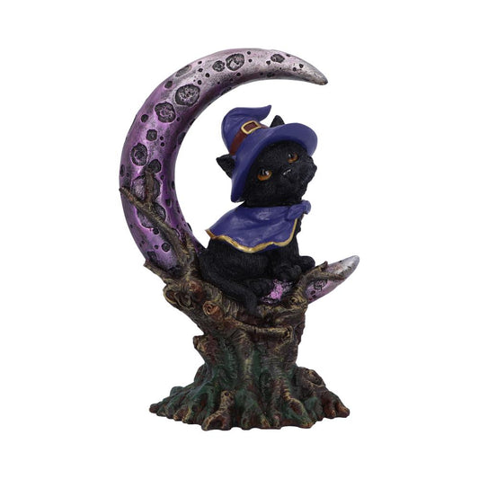 Witches Familiar Black Cat and Crescent Moon Figurine.