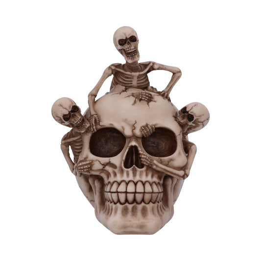 Skeleton Emerging from Skull Ornament.