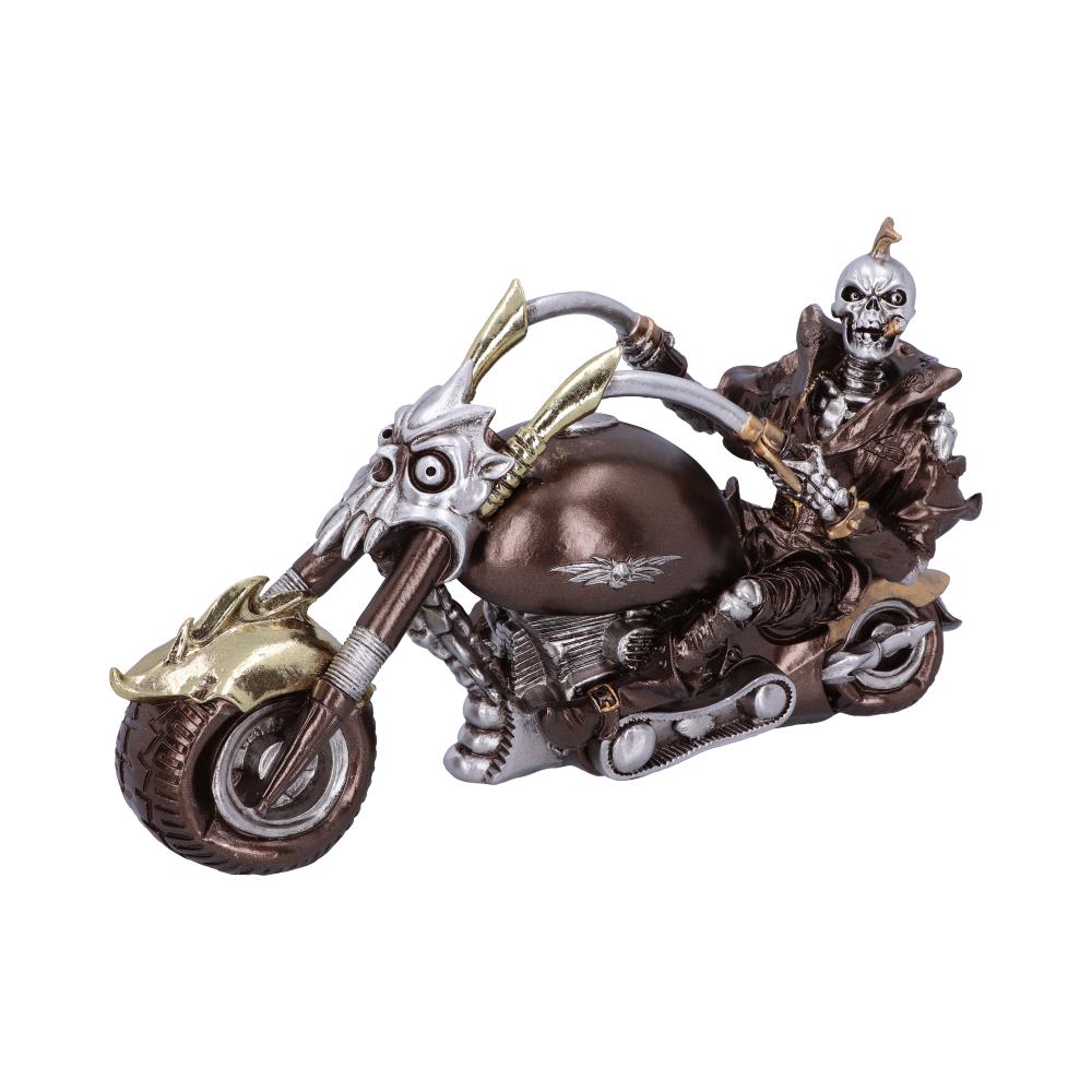 Steampunk Motorcycle Skeleton Figurine.